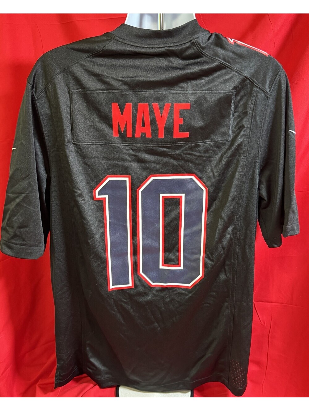 Nike New England Patriots Drake Maye Carbon Black Fashion Jersey Mens L NEW - Picture 2 of 8